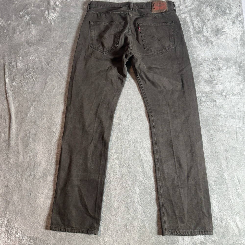 Levis 501 Original Fit Jeans Mens 32x32 Moss Dark Olive Green Button‎ Fly